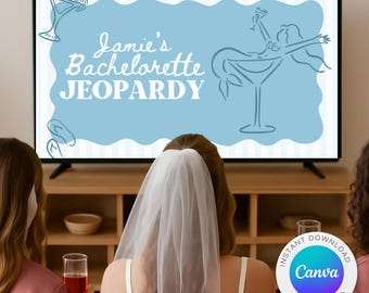 Coastal Bachelorette Jeopardy Game: Canva Template (Digital Download)