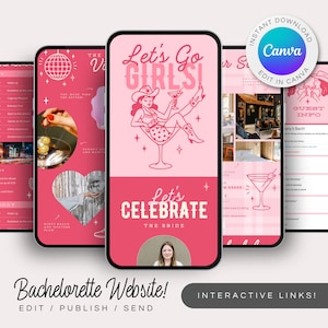 Bachelorette Last Rodeo Itinerary Template – Rodeo Western Nashville Weekend Planner Interactive - Schedule and RSVP Form Canva Website WE22