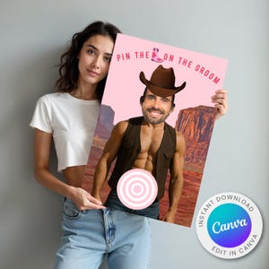 Bachelorette Party Personalized Game Printable Poster | Pin the Tail Game | Bach Party Western Last Rodeo Bachelorette Drinking Games WE22
