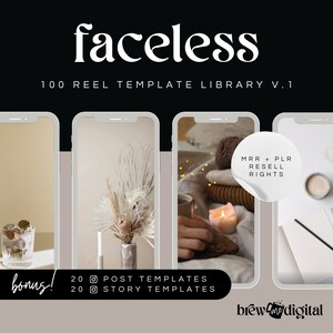 100 Faceless Reels Video-Mediathek mit Master Resell Rechte MRR & Handelsmarkenrechte PLR Done For You Instagram Templates Digital Marketing