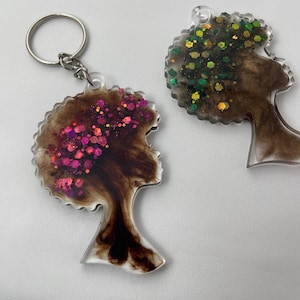 Beautiful Black Woman Keychains