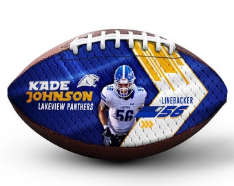 Custom Photo Football | Jersey Design | Great for Senior Night, Coach Gifts, Team Gifts | Football Gift Ideas | Gifts for Football Lovers