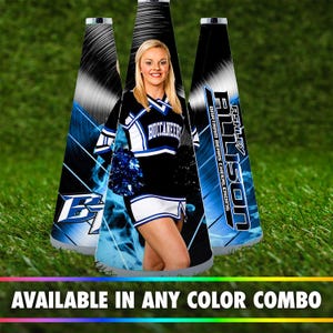Custom Photo Megaphone | Starburst Design | Great for Senior Night, Coach Gifts, Team Gifts | Cheer Gift Ideas | Gift for Cheerleaders