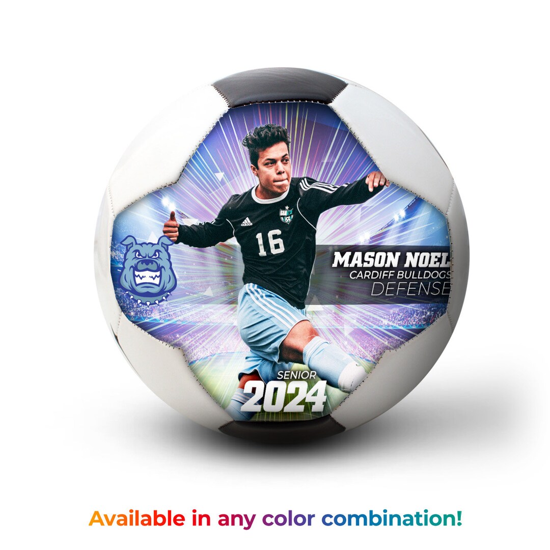 Custom Photo Soccer Ball Burst Design Great for Senior Night, Coach
