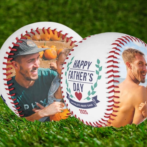 Personalized Photo Baseball | Father's Day Emblem Design Gift