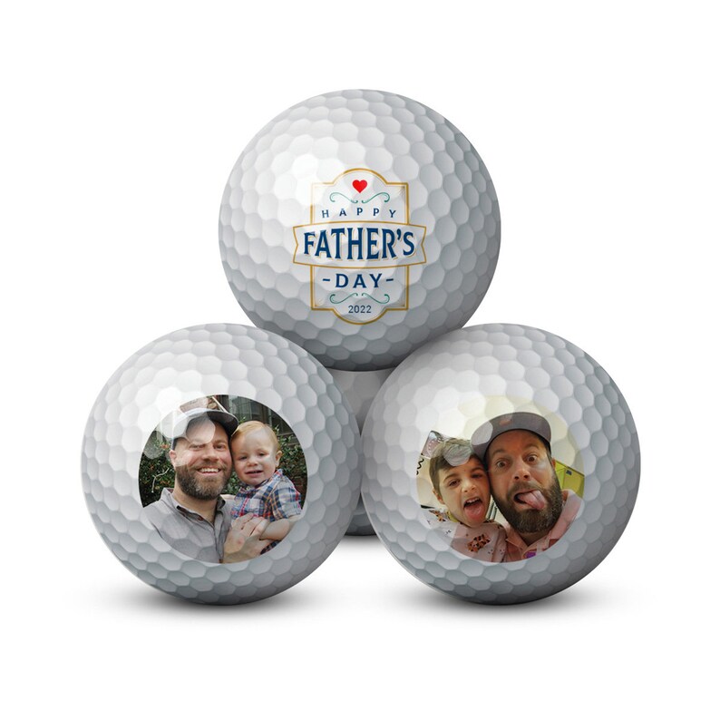 Personalized Photo Golf Balls | Vintage Design 3 Pack | Best Golf Gifts For Dad | Gifts For Golf Lovers | Golf Gifts For Men 