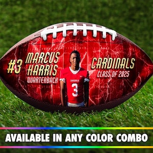 Custom Photo Football | Playmaker Design | Great for Senior Night, Coach Gifts, Team Gifts | Football Gift Ideas | Gift for Football Fans