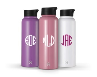 Personalized Monogram Water Bottle | Gift For Bachelorette Parties, Bridesmaids Gifts, Gift for Mom, Grandma | Stainless Steel Water Bottle