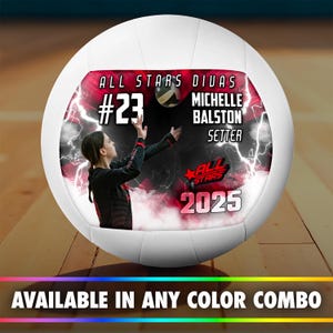 Custom Photo Volleyball | Thunderstorm Design | Great for Senior Night, Coach Gifts, Team Gifts | Volleyball Gift Ideas