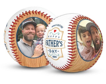 Baseball photo personnalisé | Conception vintage | Baseball pour la fête des pères | Cadeaux de baseball pour papa | Cadeaux pour les amateurs de baseball