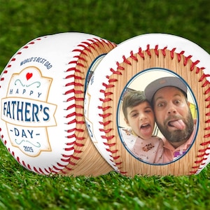 Personalized Photo Baseball | Vintage Design | Father&#39;s Day Baseball | Baseball Gifts for Dad | Gifts For Baseball Lovers