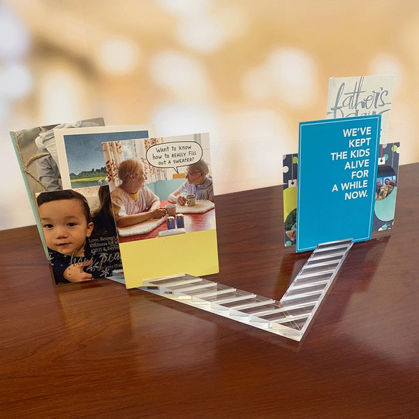 Greeting Card Display and Organizer for Table, Shelf, Desk, Mantel | Holds up to 30 Cards | Christmas Cards, Birthday Cards, Photos, & More