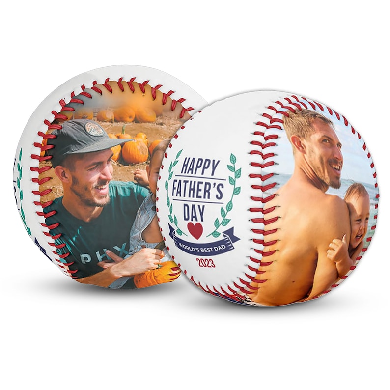 Personalized Photo Baseball | Emblem Design | Father's Day Baseball | Baseball Gifts for Dad | Gifts For Baseball Lovers