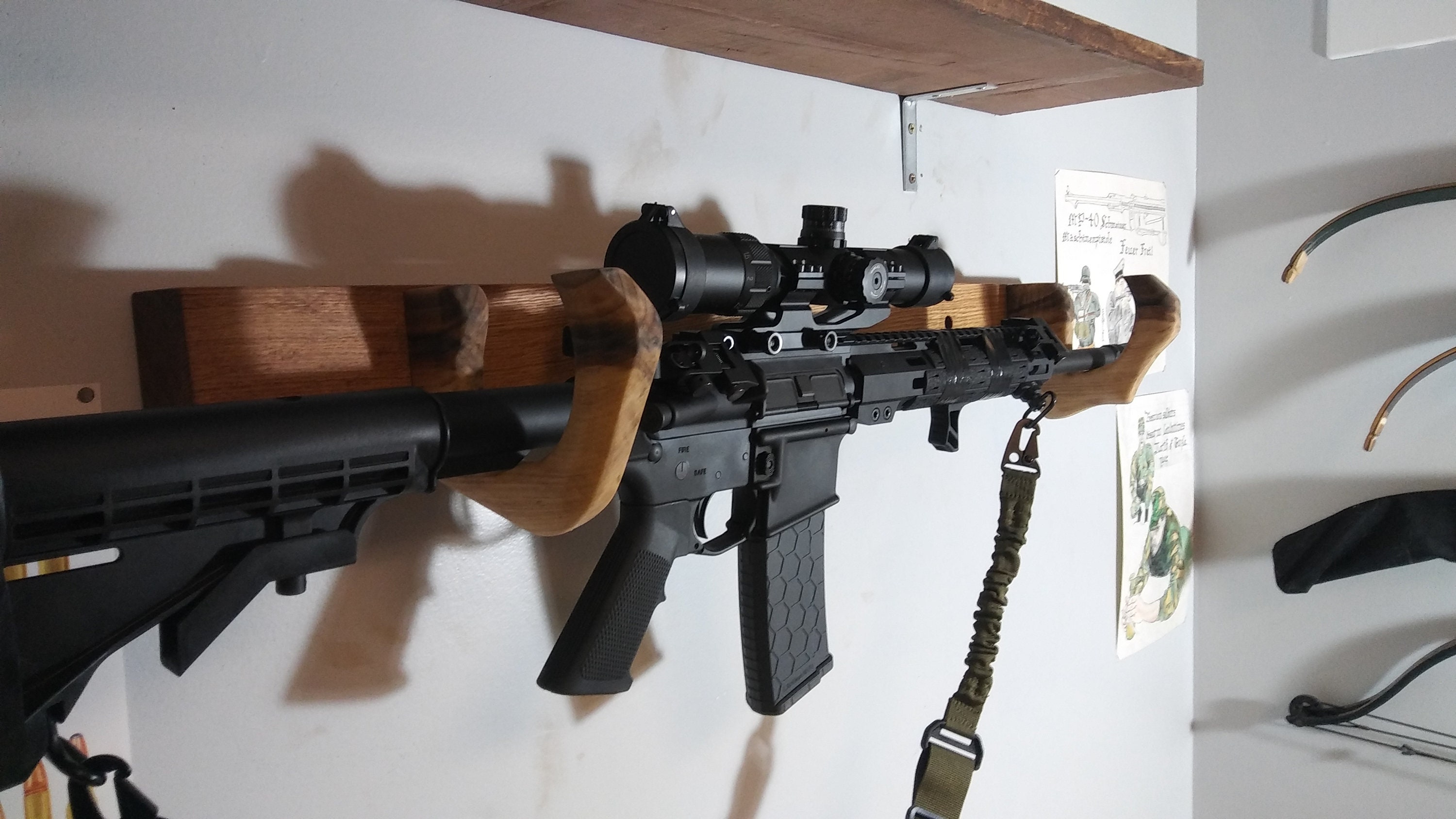 Live Edge Oak and Poplar Gun Rack - Etsy