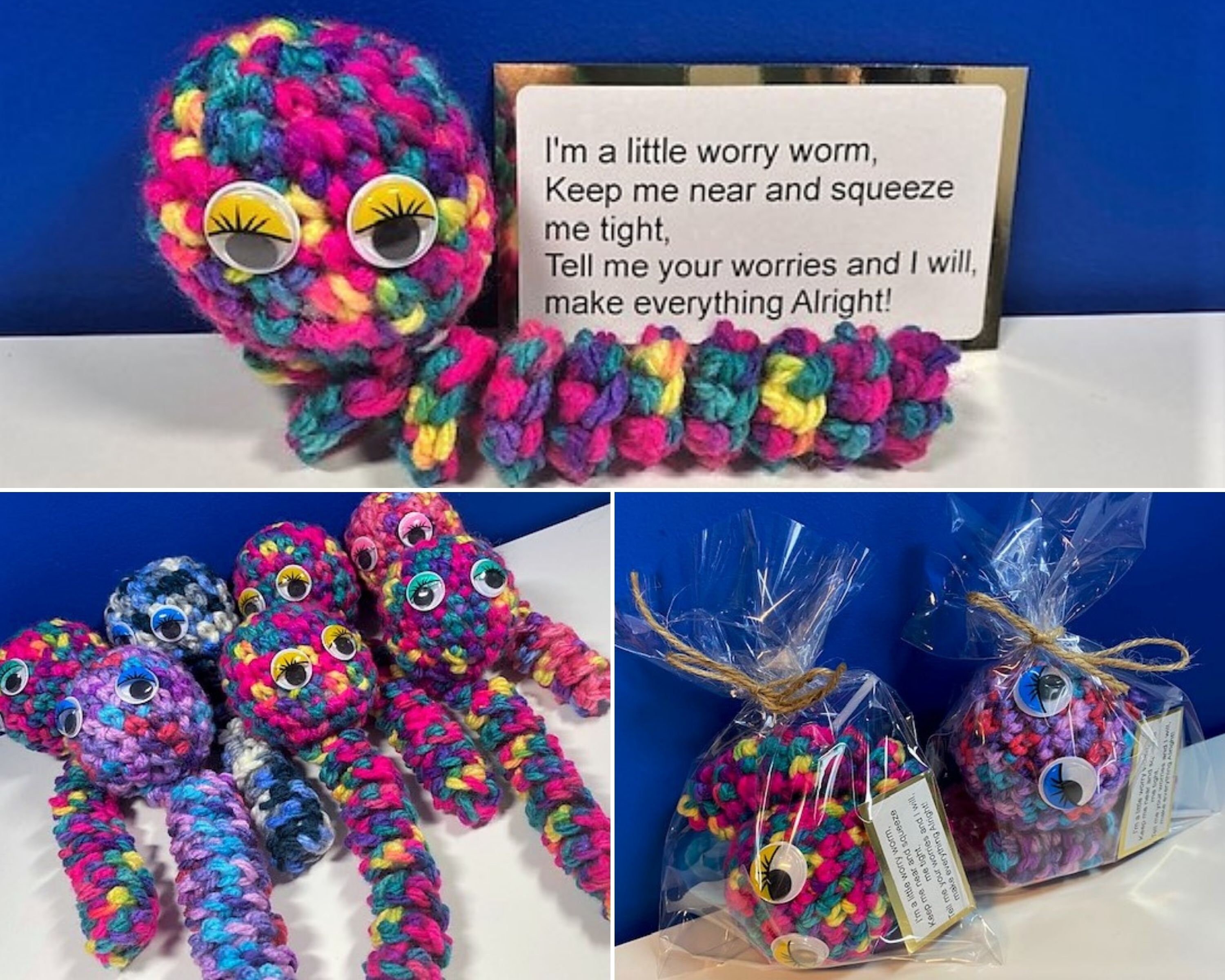 Large Worry Worm Mental Health Toy Anxiety Control Stress | Etsy