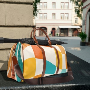 Check Me Out Waterproof Weekender Bag | Retro 70&#39;s | Vintage Style | Carry-on Luggage for Women | Oversized Tote | Women&#39;s Shoulder Bag