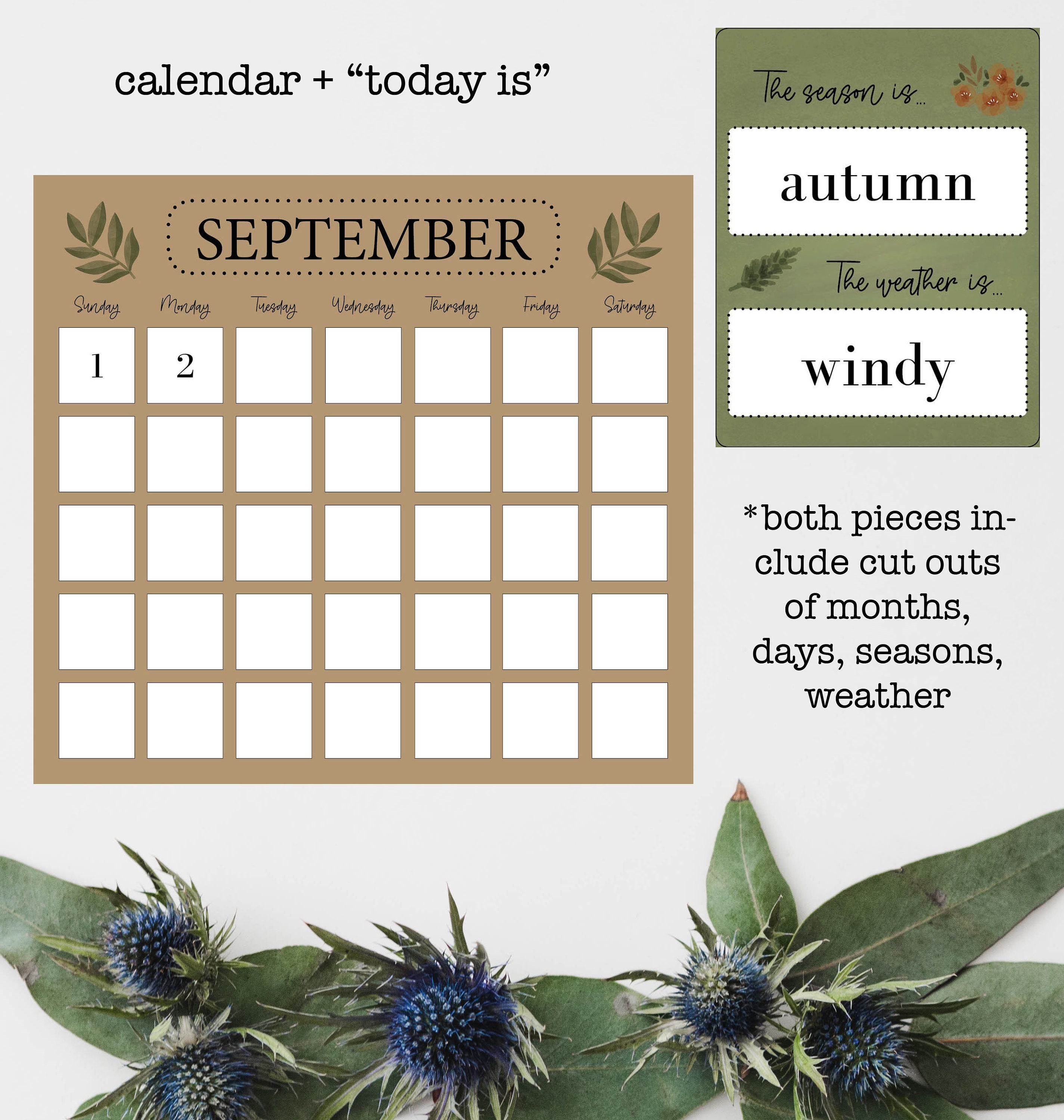Homeschool Classroom Calendar Woodland Theme Printables Etsy