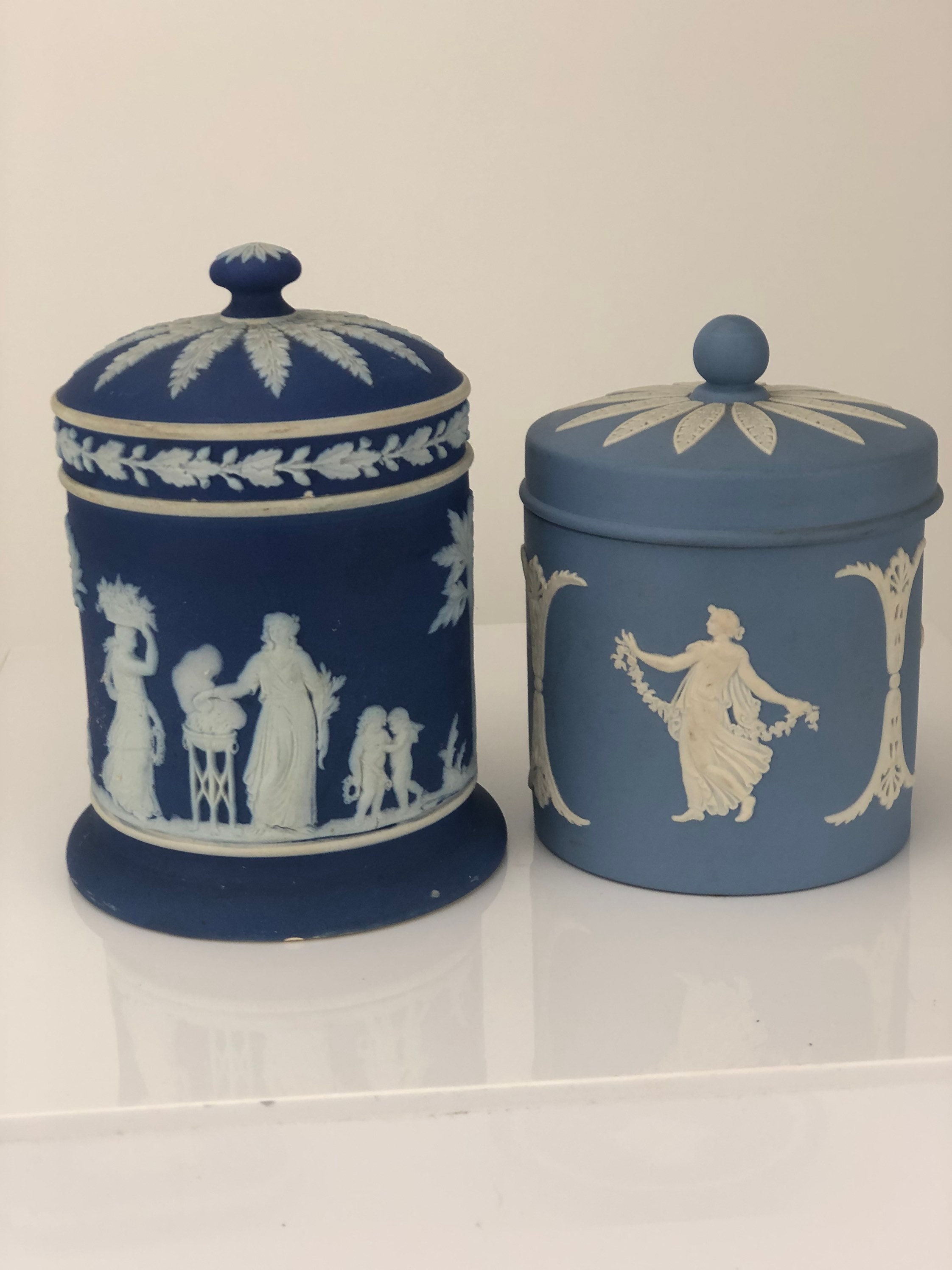 Vintage Wedgwood Jasperware Dipped Cobalt Blue Olympus Jar and Etsy