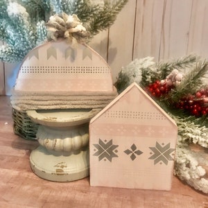 Winter Hut Rodeln und Haus Weihnachten Tier Dekor-Winter Wonderland-kleine Zeichen-Tier Tablett Zeichen-Regal Sitter-Weihnachten Dekor-Saison-Saison-Gemütlich