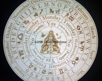 Wooden Pendulum Spiritual Dowsing Boards - Laser Engraved (UK/A)