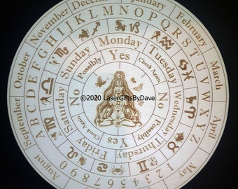 Wooden Pendulum Spiritual Dowsing Board - Laser Engraved