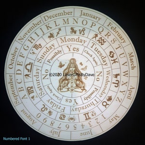 Veneered Wooden Pendulum Spiritual Dowsing Board - Laser Engraved