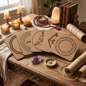 Radionics Master Bundle • Set of 5 Sacred Geometry Boards • Radiesthesia Pendulum Dowsing Trays • Decagon Scap Yoshua Turbilhao Tools