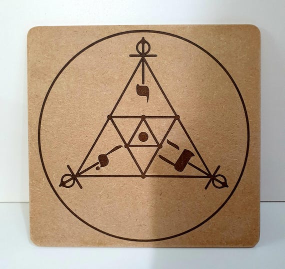 Laser Etched SCAP Radionics Plate, energy work tool, MDF wood board, sacred geometry, meditation altar, occult gift