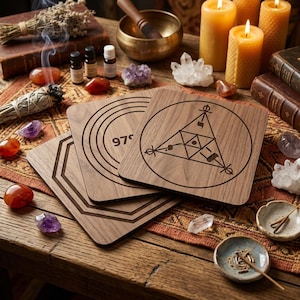 Radionics Starter Bundle • Set of 3 Sacred Geometry Boards • Radiesthesia Pendulum Dowsing Trays • Decagon Scap Alta Vitalidade