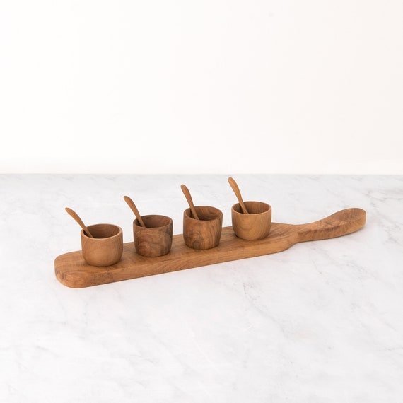 Teak Mini Condiment Spoon Sets Teak Mini Condiment Spoon Sets