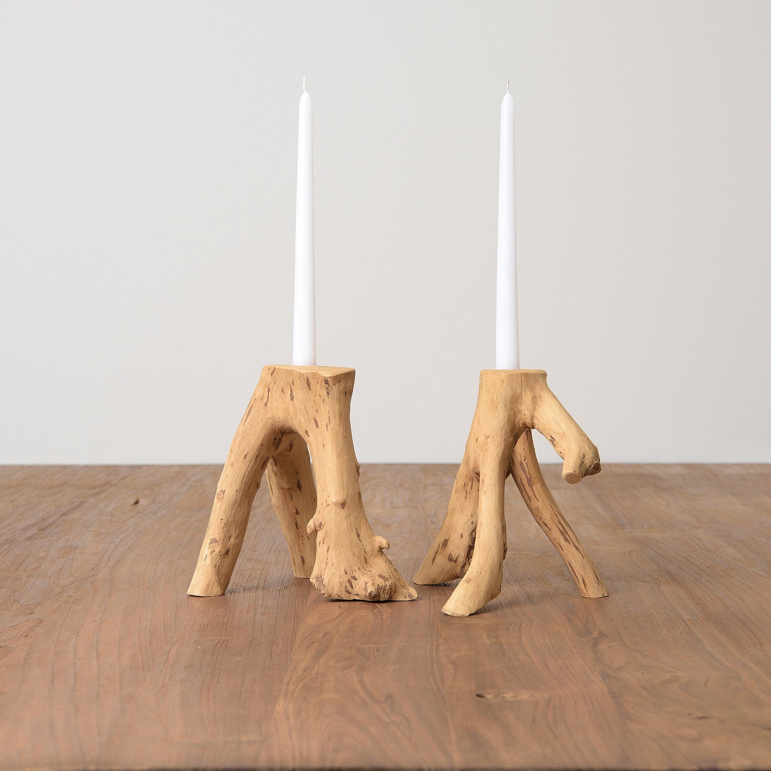 Teak Candle Holders Etsy