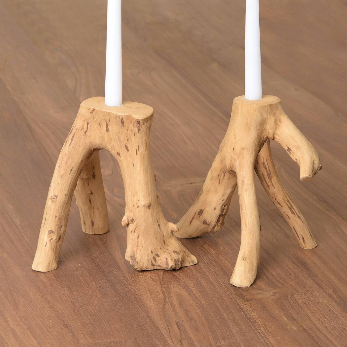 Teak Candle Holders Etsy