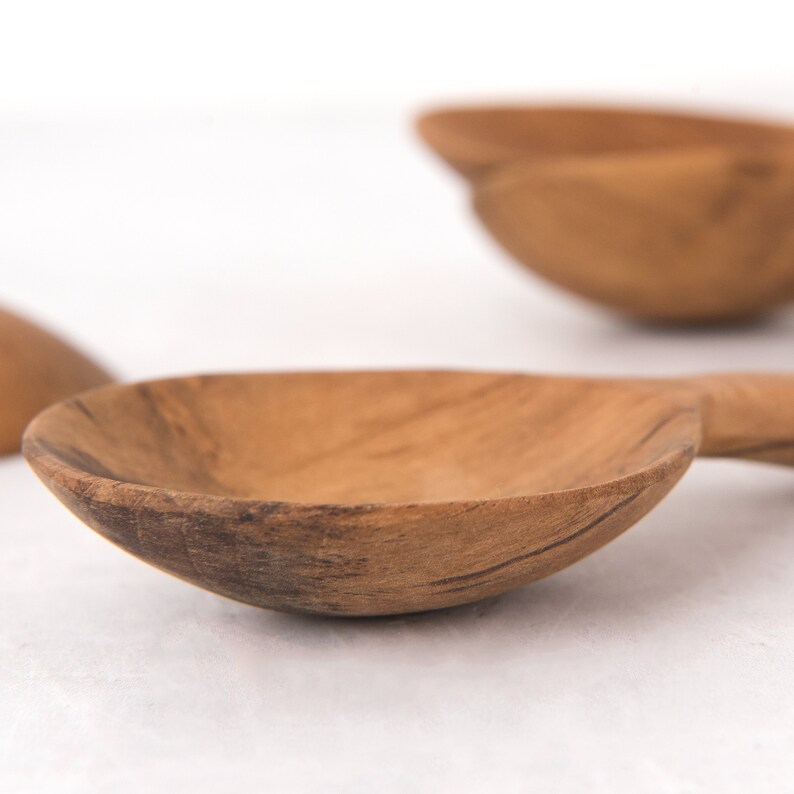 Teak Condiment Spoon Individual or Set Etsy