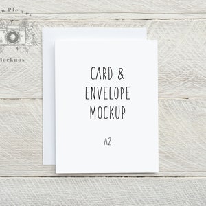 Envelope branco de maquete de cartão A2, maquete de cartão de agradecimento para casamento rústico, cartão de felicitações plano, download digital instantâneo Jpeg