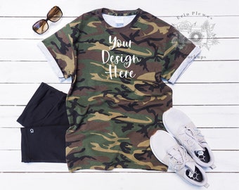 Camo T Shirt Mockup Etsy