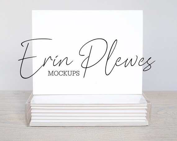 Boxed Card Set Mockup White Envelopes, A2 Invitation Mockup, Thank You Card Mock Up Boxed Set, Jpeg Instant Digital Download Template