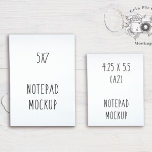 Makieta notatnika 5"x7" i 4,25"x5,5", makieta listy zadań do wykonania, A2 i A7 minimalistyczny płaski układ papeterii, natychmiastowe pobieranie cyfrowe Jpeg