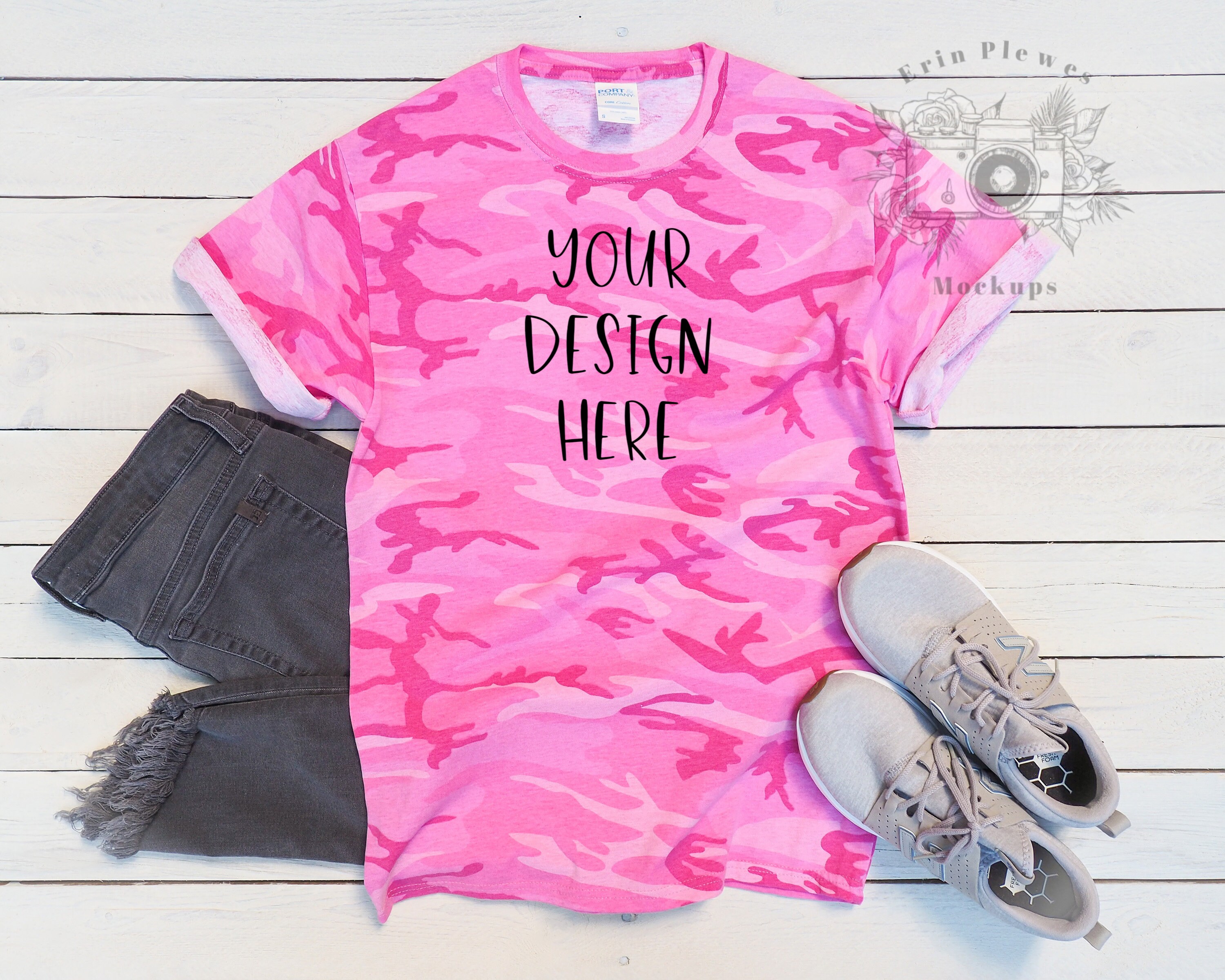 Pink Camo Tshirt Mockup Tee Shirt Mockup for Lifestyle Stock Etsy UK