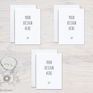 Maqueta de tarjeta 5x7 con sobres, Juego de tarjetas de felicitación de 3 maquetas, Maquetas de suite papelería, Descarga digital instantánea jpeg