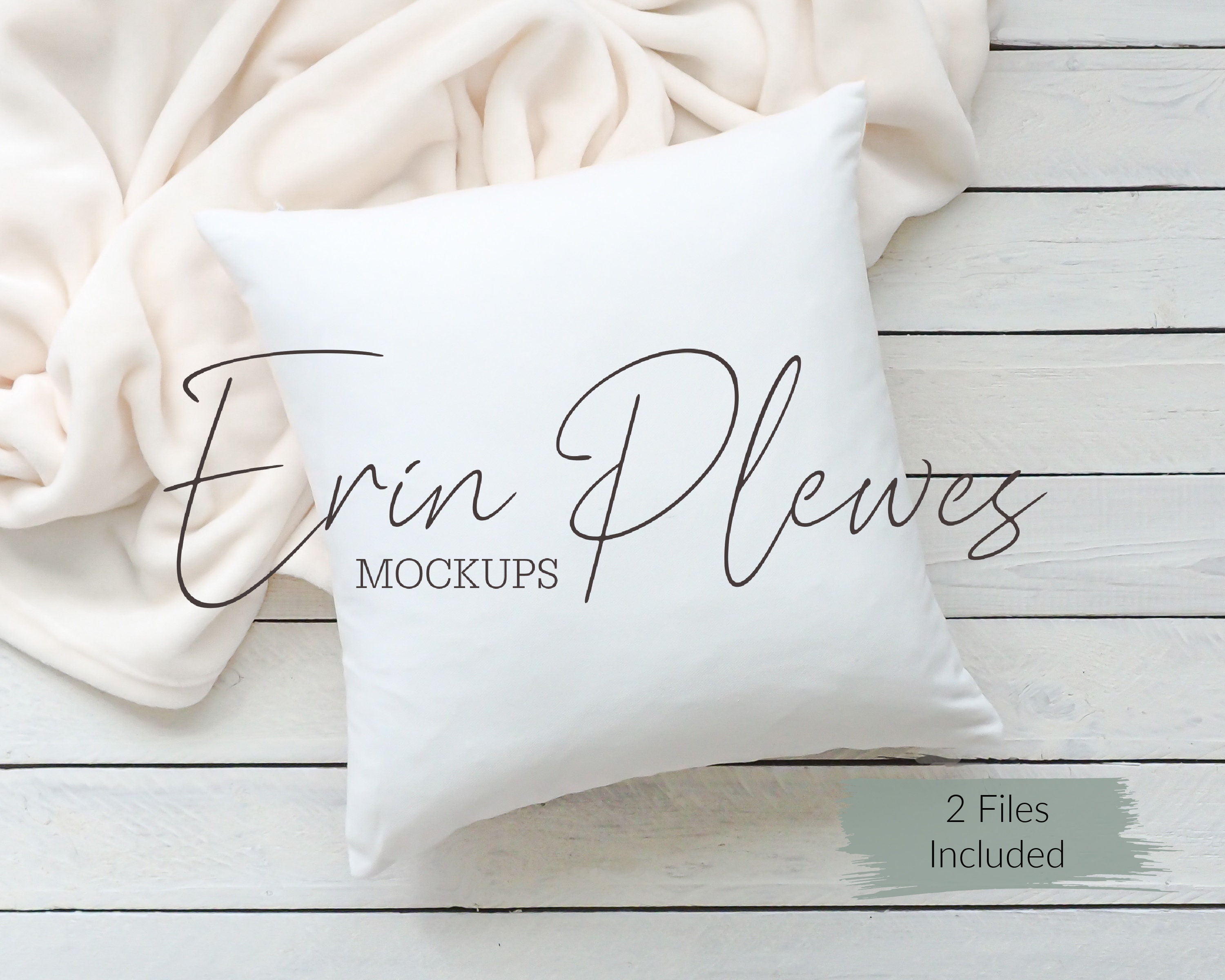 White Pillow Mockup Pillow case mockup with white blanket