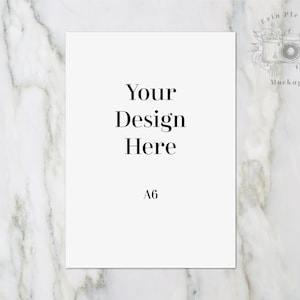 A6 card mockup, Card mock-up for classic wedding thank you note on marble, Jpeg Instant Digital Download Template