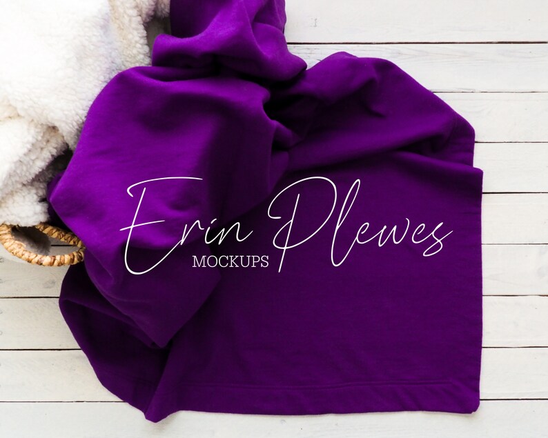 Download Blanket Mockup Purple fleece blanket mockup in a basket ...