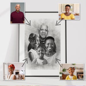 Add Loved One to Photo, Family Portrait From Photos, Combine Photos, Custom Christmas Gift Printable, Memorial Gift for Dad Mom