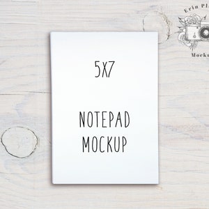 Anteckningsblock Mockup 13x18 cm, Att göra-lista Mockup, A7 Minimalistiskt Pappersvarupapper Flatlay, Direkt Digital Nedladdning JPEG