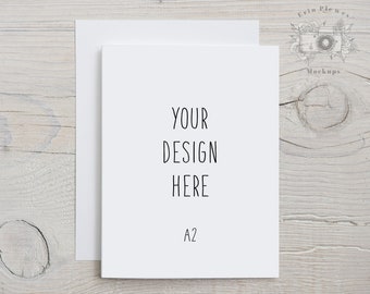 Kaart Mockup A2, Wenskaart Mockup met witte envelop, Dank u kaart Mock Up, Instant Digitale Download Template