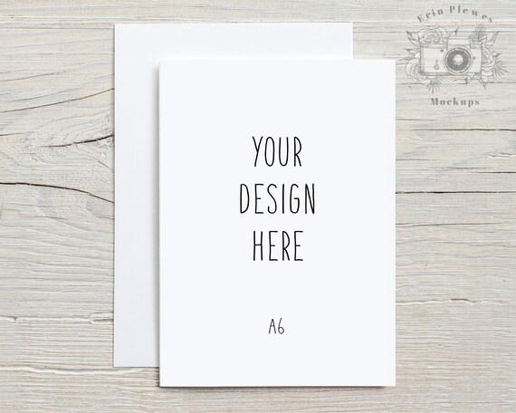 A6 Greeting Card Mockup With White Envelope Thank You Card Etsy