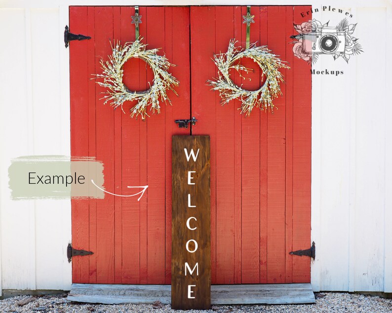 Wood Sign Mockup 12in x 4ft Christmas Front Porch Sign
