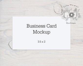 Business Card Mockup, 3.5x2 card mockup, Minimal table card mock-up for rustic wedding, Lifestyle stock photo Jpeg Template