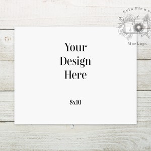 8x10 Poster Mock Up, Print Mockup on Shiplap Wood Background, 8"x10 ...