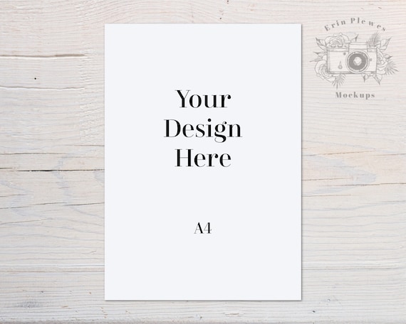 A4 Poster Mockup Print Mockup On White Farmhouse Rustic Wood Etsy